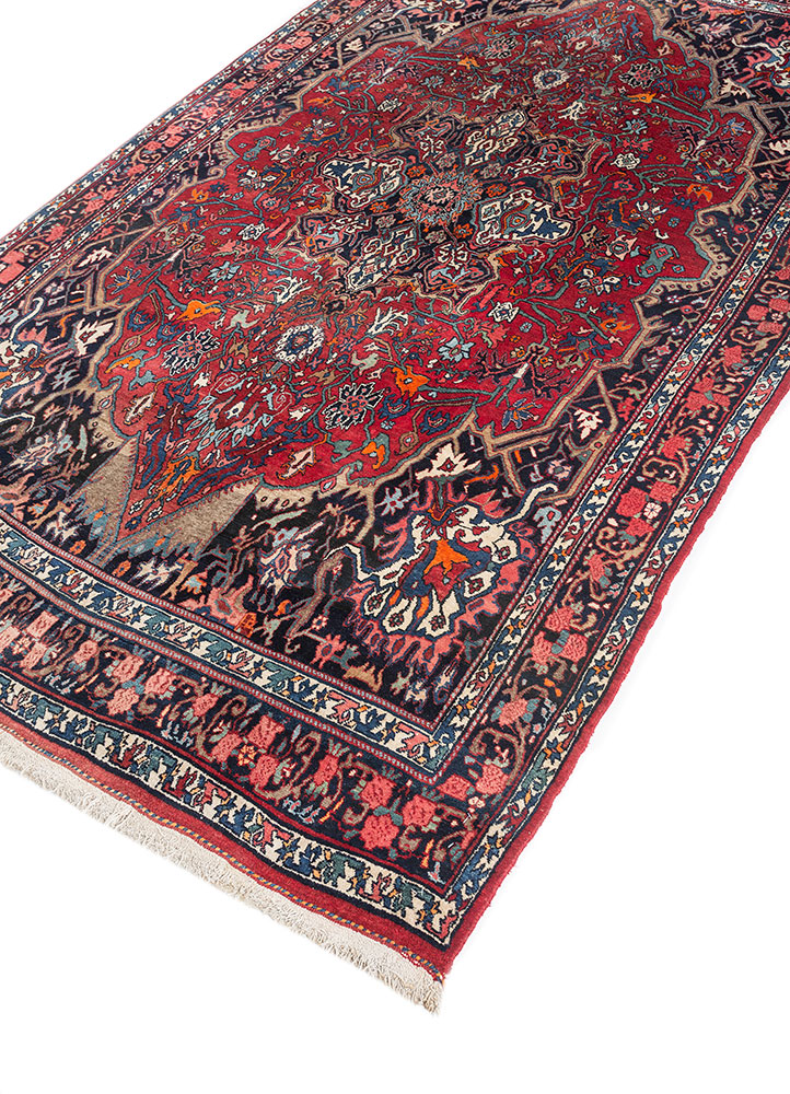 aalam blue wool hand knotted Rug - FloorShot