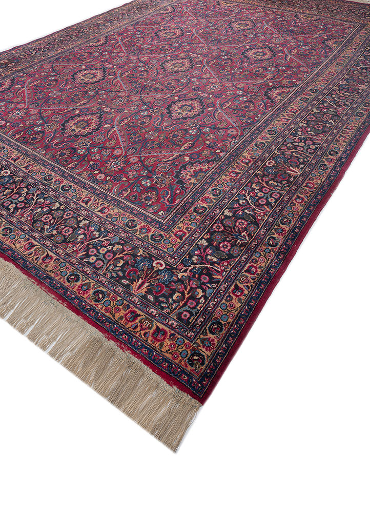 aalam blue wool hand knotted Rug - FloorShot