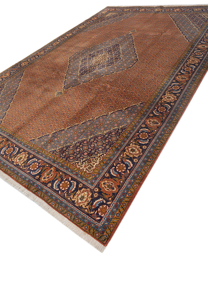 aalam blue wool hand knotted Rug - FloorShot