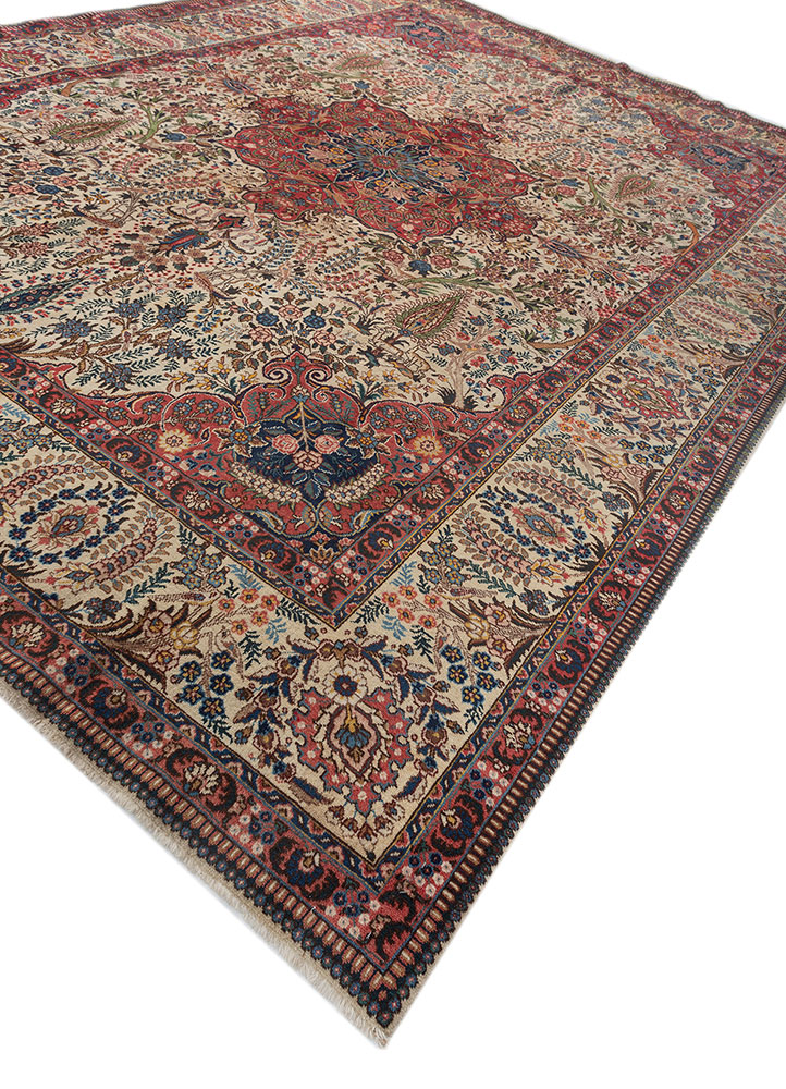 aalam blue wool hand knotted Rug - FloorShot