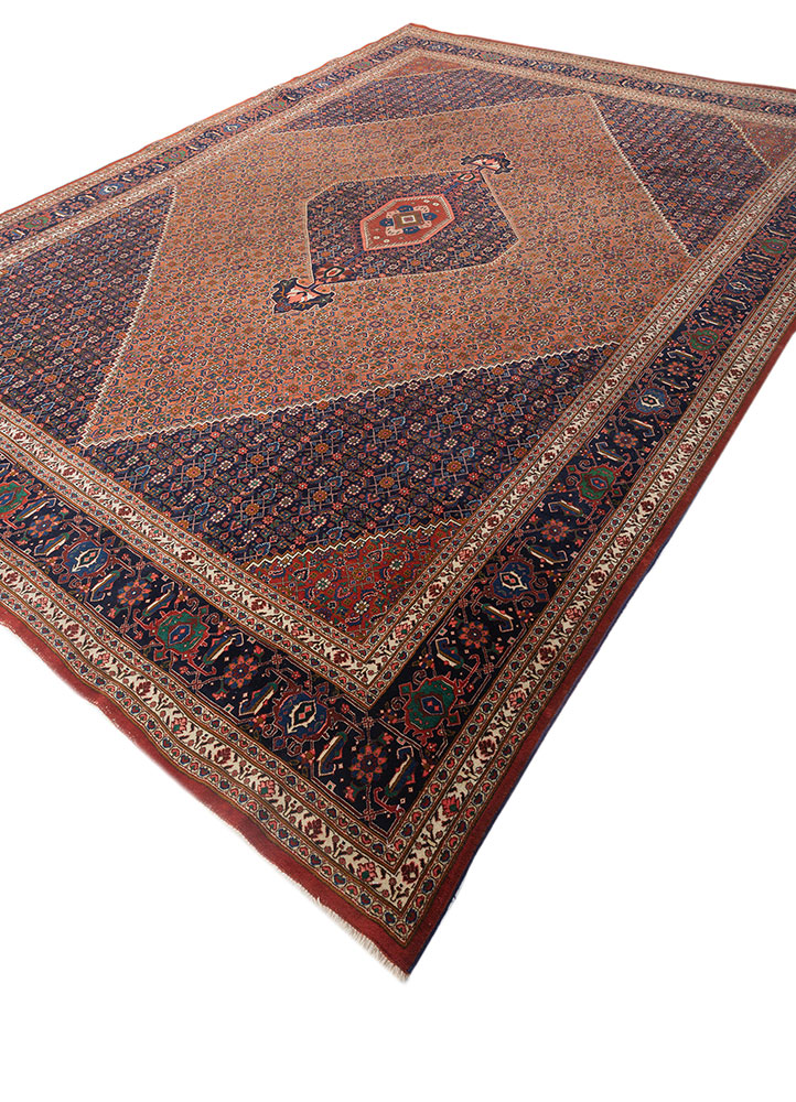 aalam blue wool hand knotted Rug - FloorShot