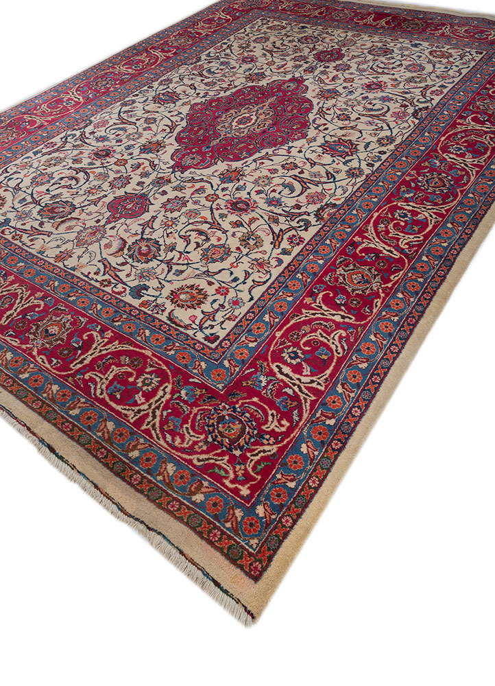aalam blue wool hand knotted Rug - FloorShot