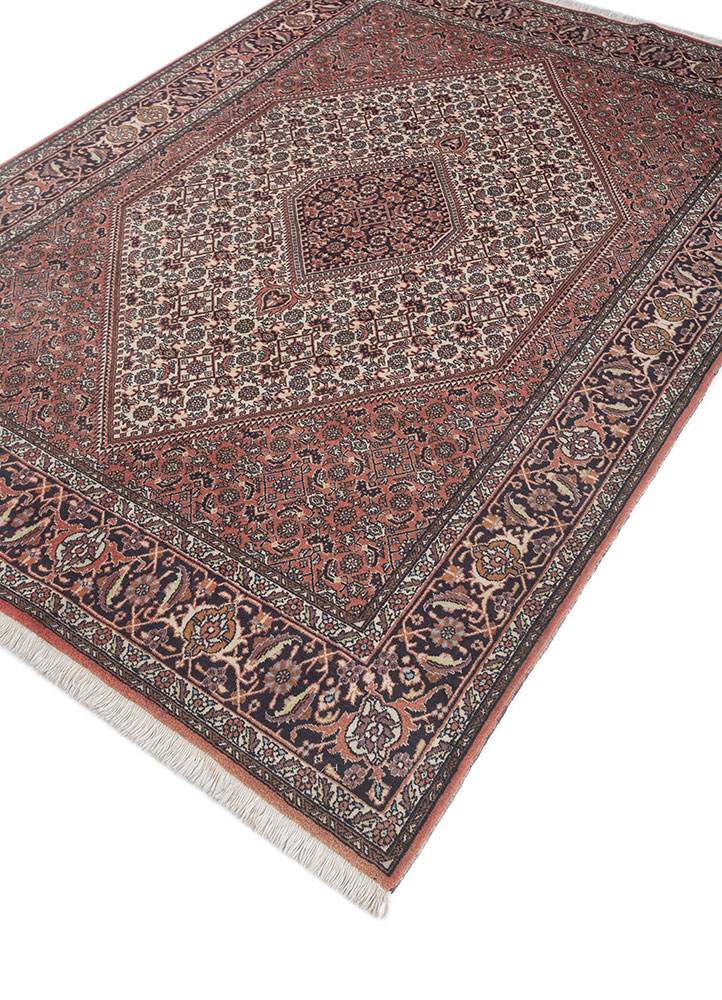 aalam beige and brown wool hand knotted Rug - FloorShot