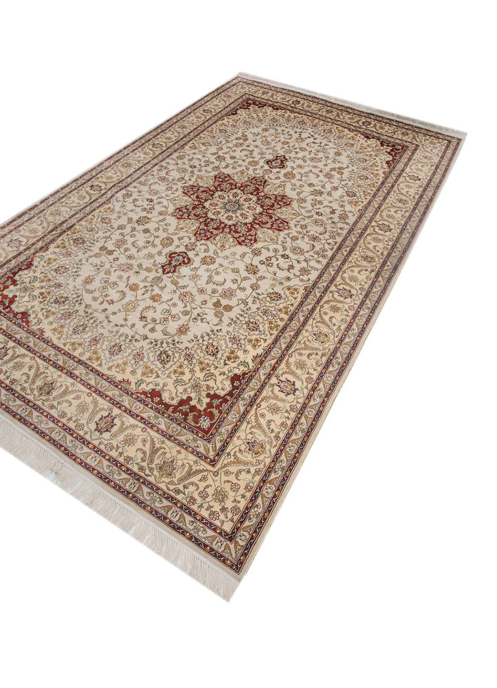 gulmarg gold silk hand knotted Rug - FloorShot