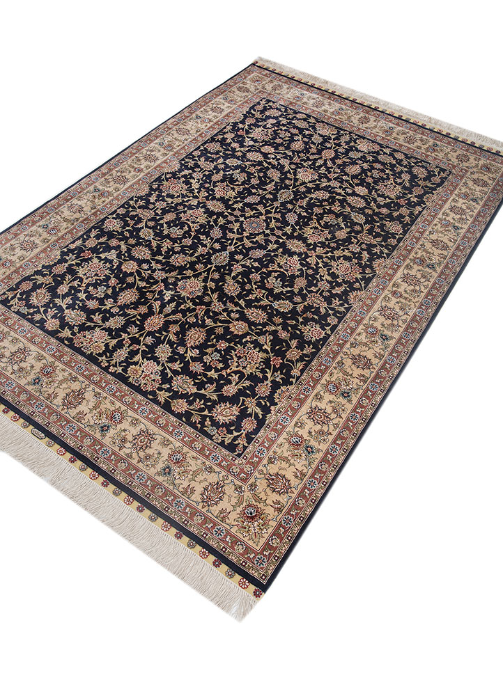 gulmarg blue silk hand knotted Rug - FloorShot