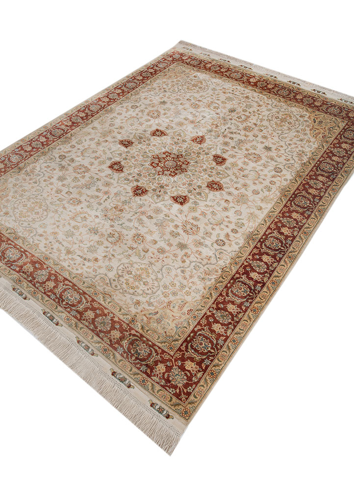 gulmarg gold silk hand knotted Rug - FloorShot