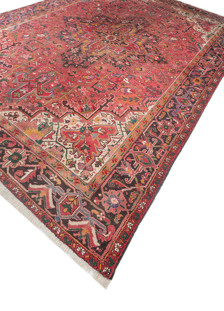 aalam pink and purple wool hand knotted Rug - FloorShot