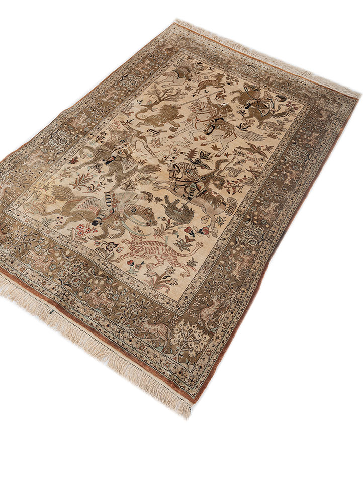 gulmarg green silk hand knotted Rug - FloorShot
