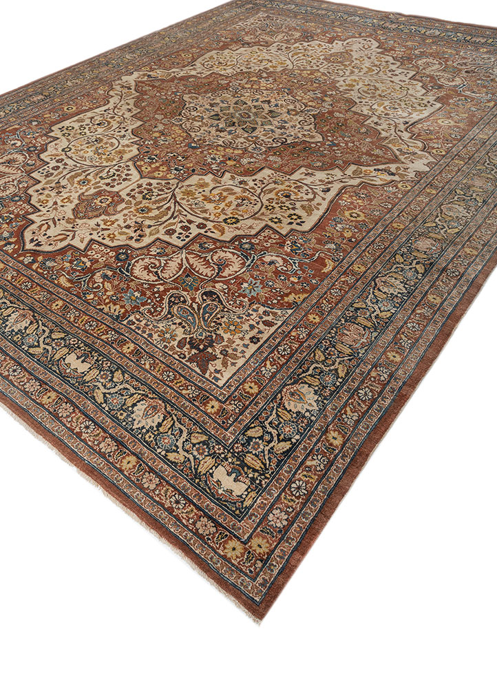 aalam blue wool hand knotted Rug - FloorShot