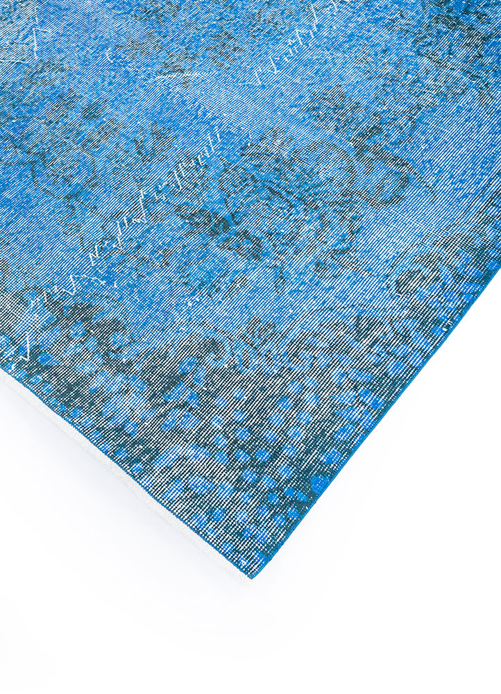 lacuna blue wool hand knotted Rug - FloorShot