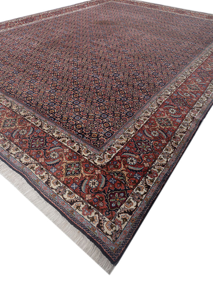 aalam blue wool hand knotted Rug - FloorShot