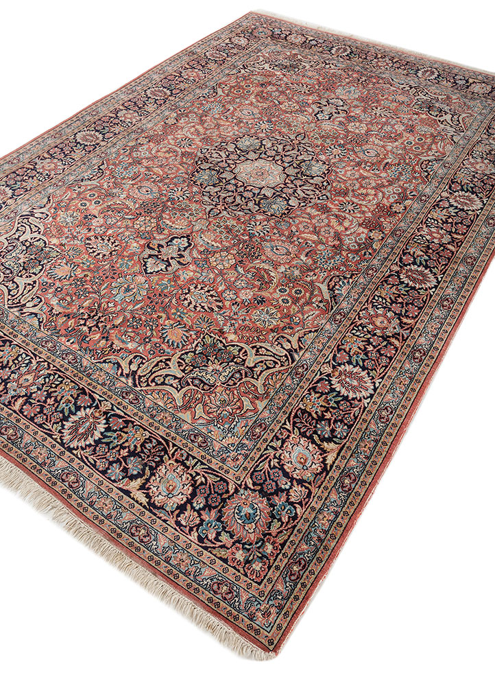 gulmarg blue silk hand knotted Rug - FloorShot