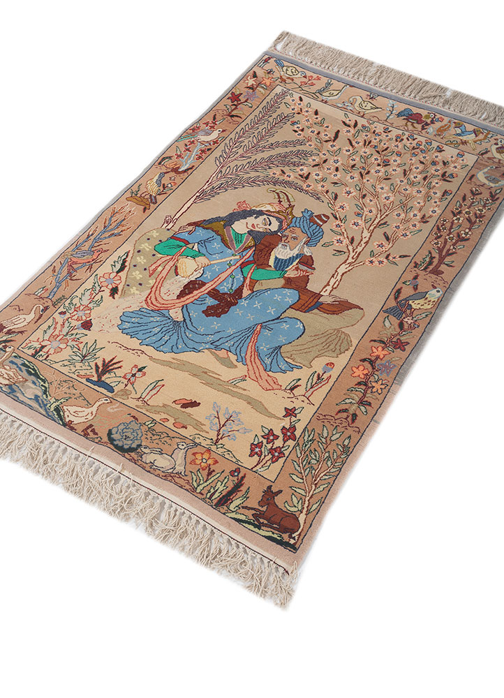aalam gold wool hand knotted Rug - FloorShot