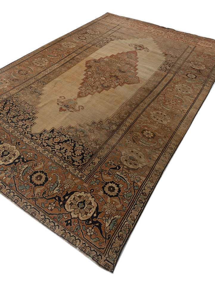 aalam blue wool hand knotted Rug - FloorShot