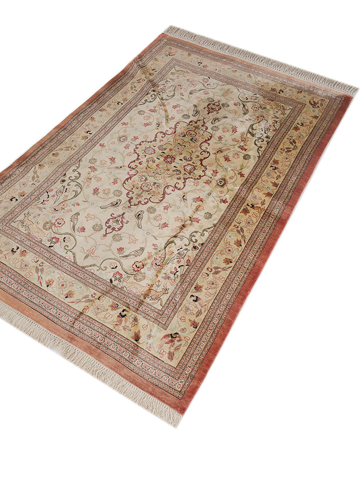 gulmarg gold silk hand knotted Rug - FloorShot