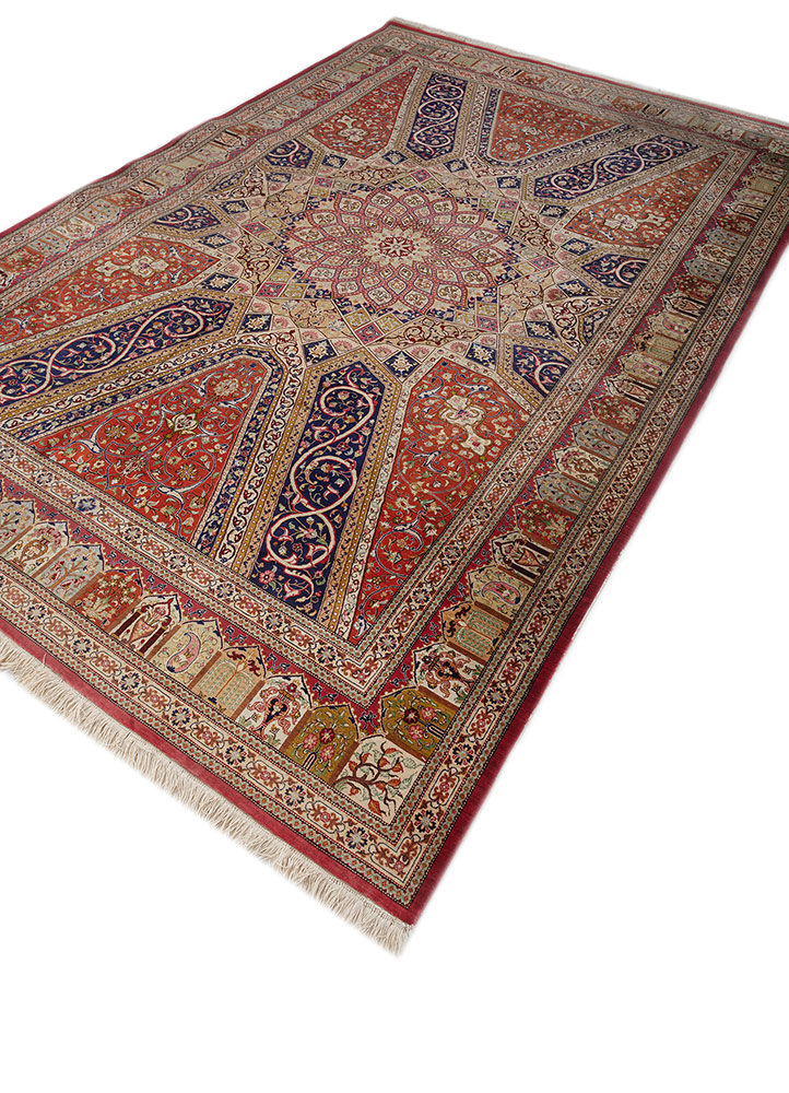 gulmarg blue silk hand knotted Rug - FloorShot