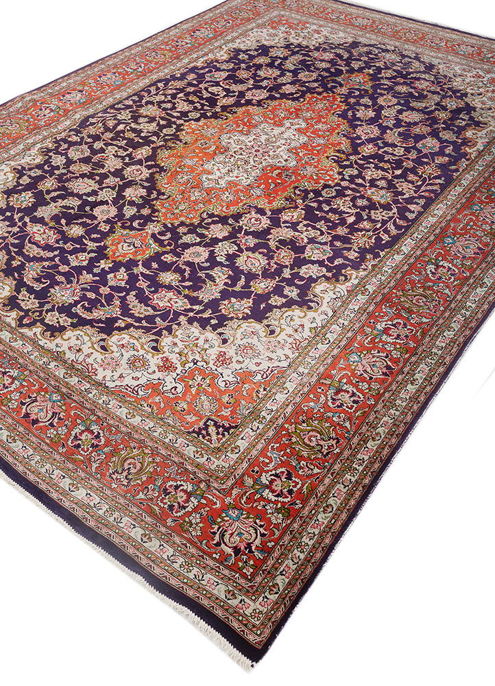 gulmarg blue silk hand knotted Rug - FloorShot