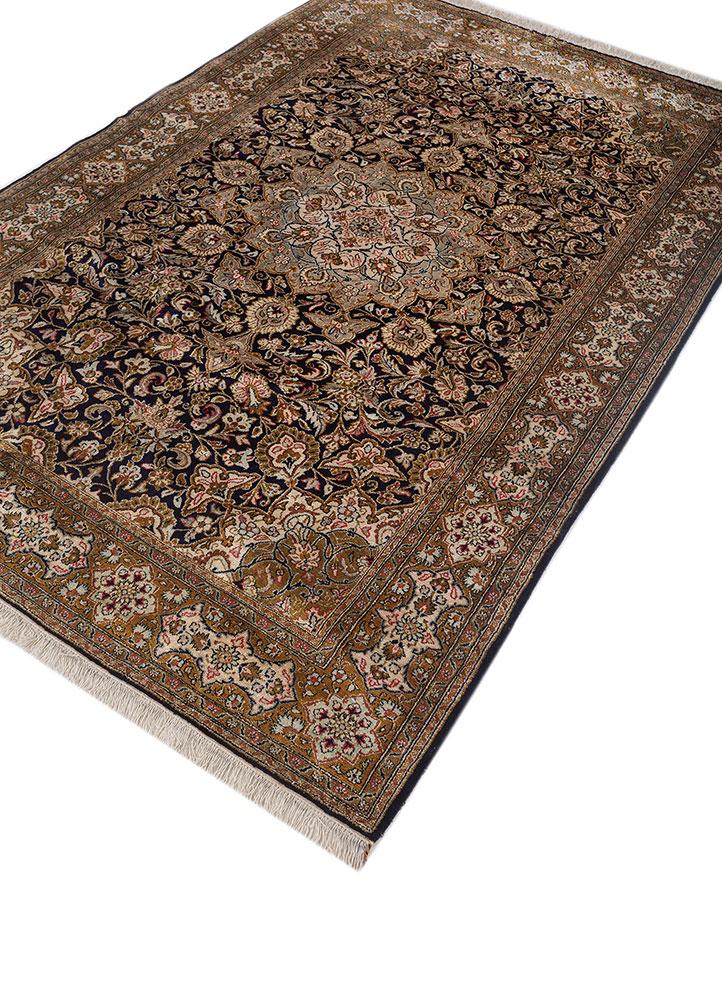 gulmarg blue silk hand knotted Rug - FloorShot