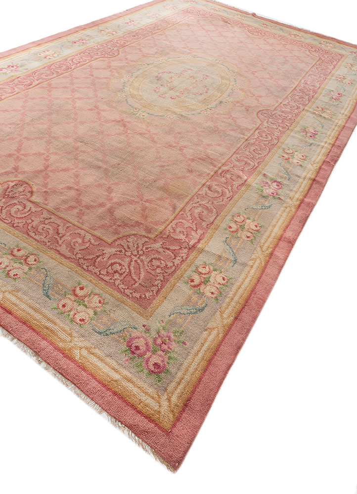 aalam red and orange wool hand knotted Rug - FloorShot