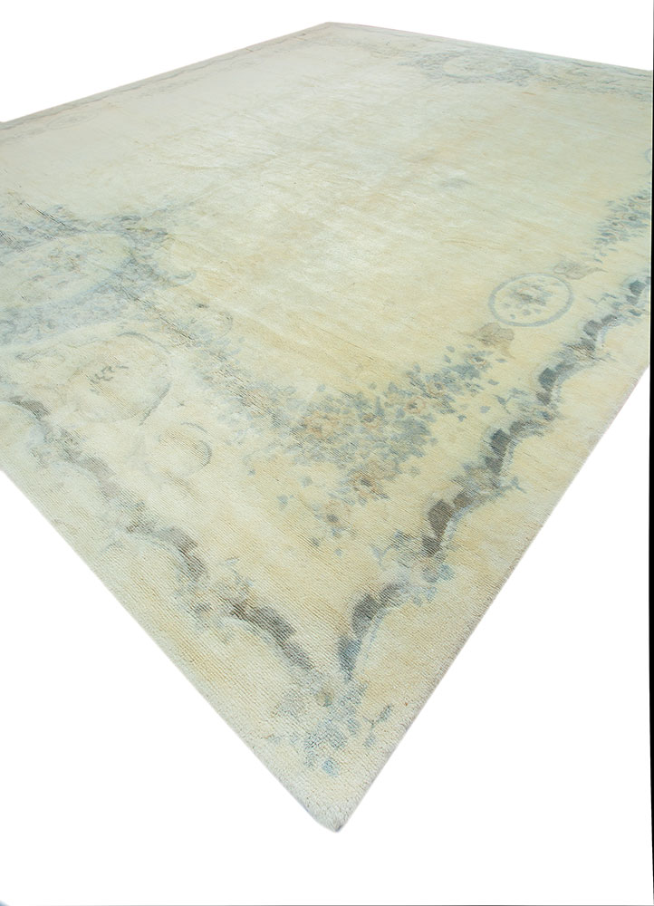 aalam gold wool hand knotted Rug - FloorShot