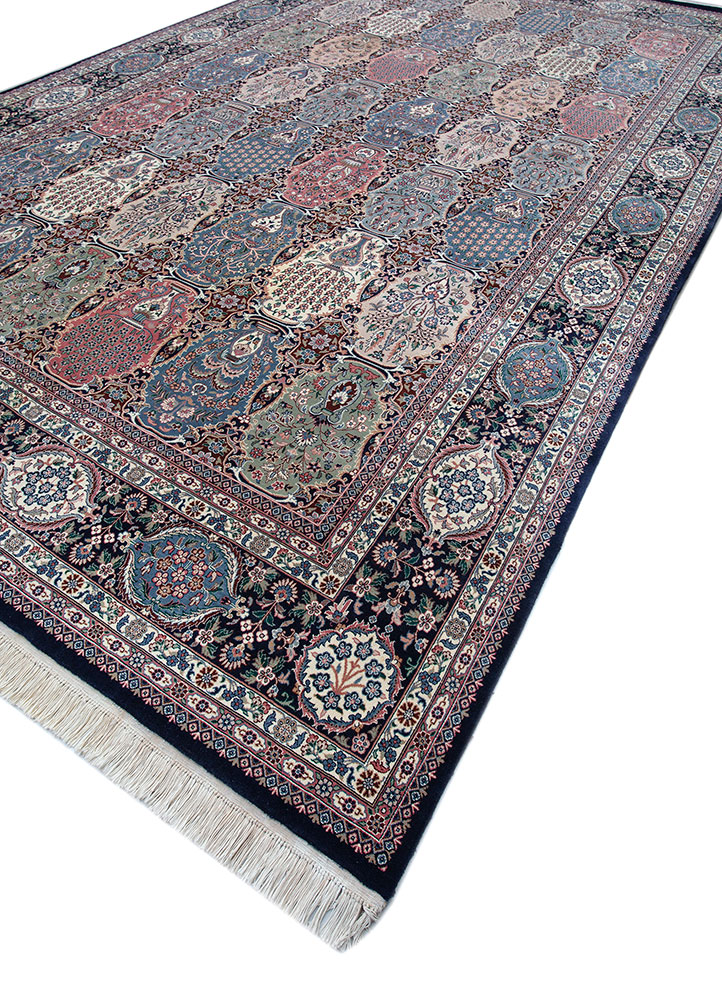 aalam green wool hand knotted Rug - FloorShot