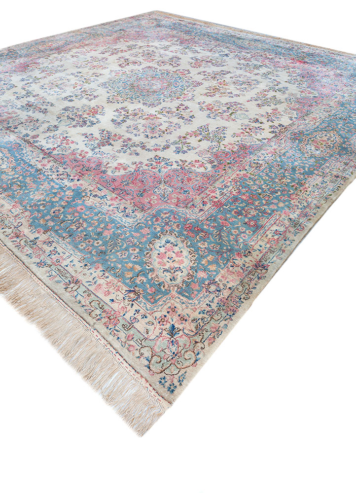 aalam red and orange wool hand knotted Rug - FloorShot