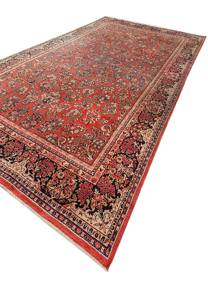 aalam blue wool hand knotted Rug - FloorShot