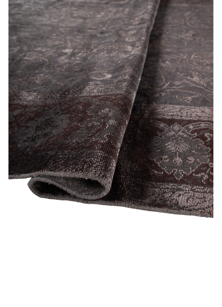 aurora red and orange wool and silk hand knotted Rug - FloorShot