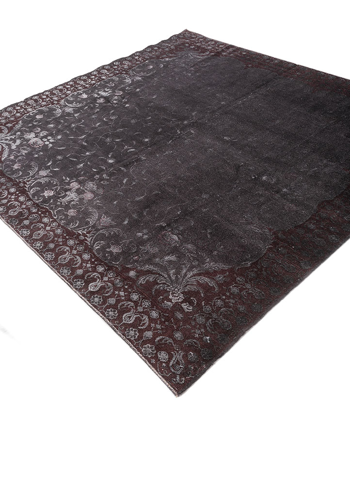 azalea red and orange wool and silk hand knotted Rug - FloorShot