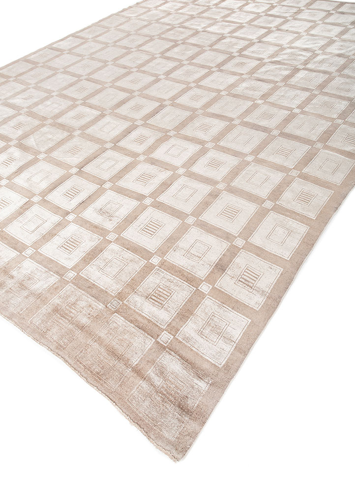 aalam green wool and silk hand knotted Rug - FloorShot