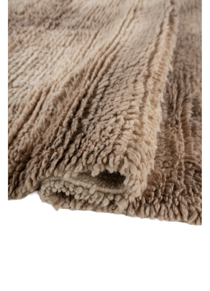 zuri beige and brown wool hand knotted Rug - FloorShot