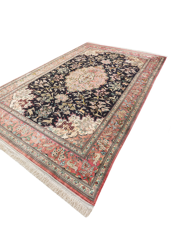 gulmarg blue silk hand knotted Rug - FloorShot