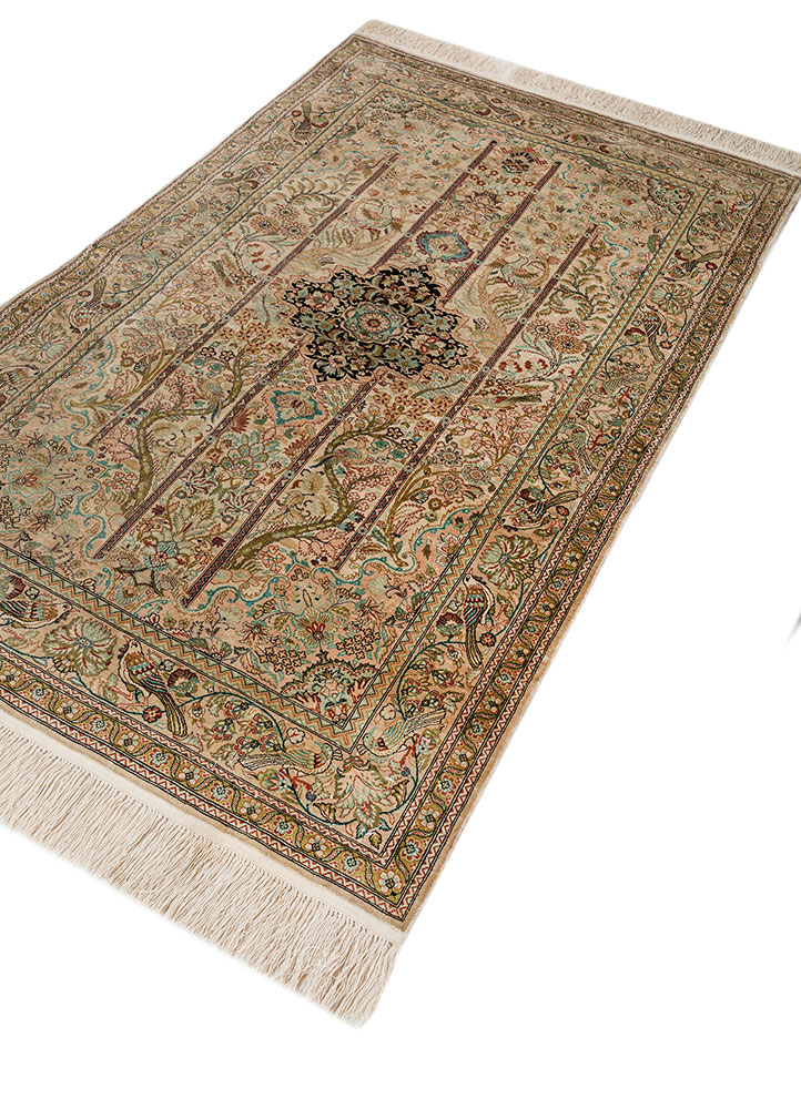 gulmarg green silk hand knotted Rug - FloorShot