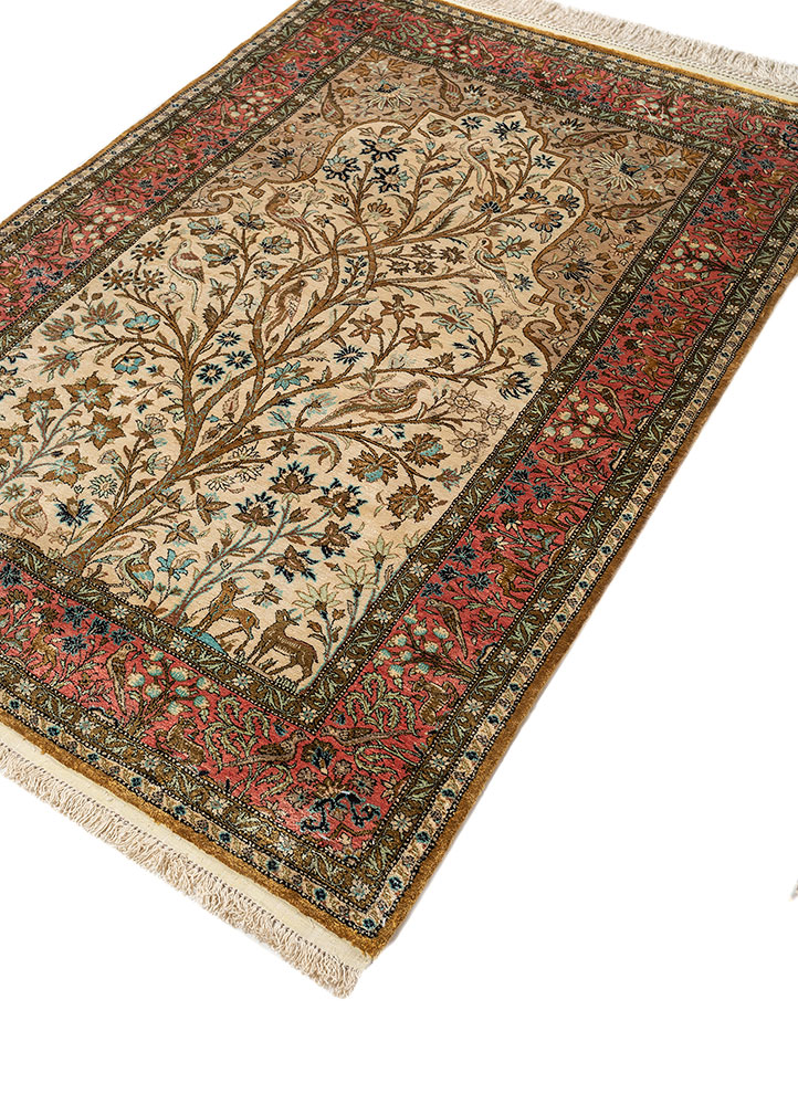 gulmarg green silk hand knotted Rug - FloorShot