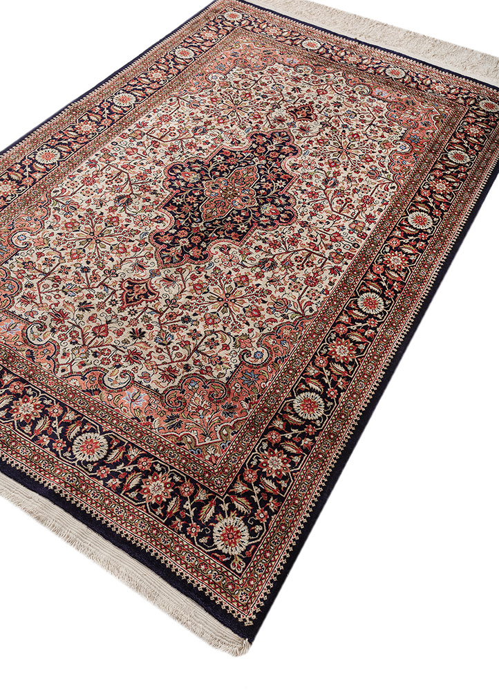 gulmarg blue silk hand knotted Rug - FloorShot