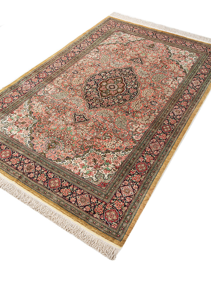gulmarg green silk hand knotted Rug - FloorShot