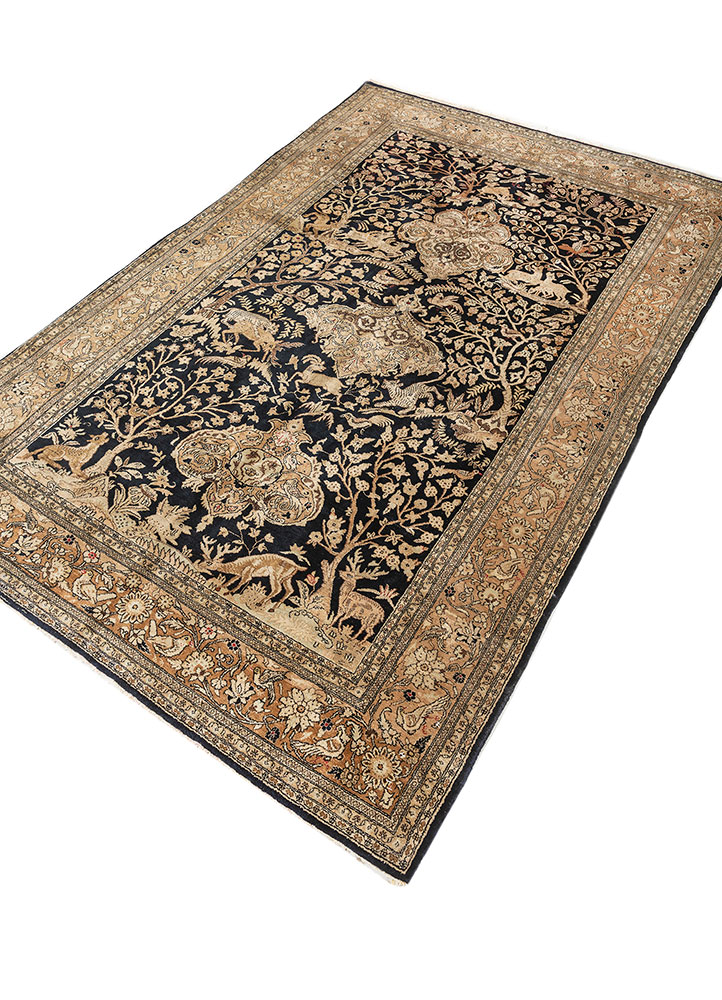 gulmarg blue silk hand knotted Rug - FloorShot