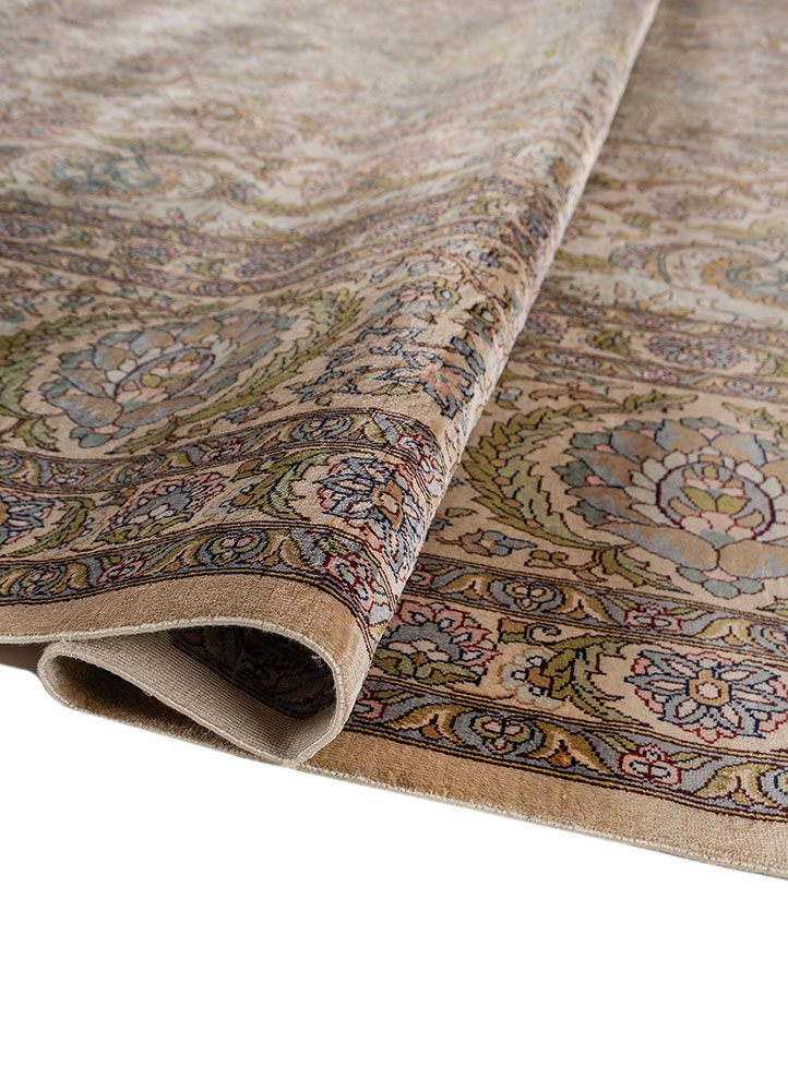 gulmarg green silk hand knotted Rug - FloorShot