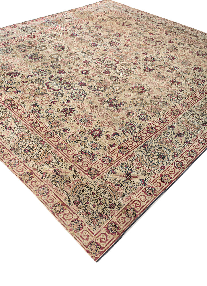 aalam green wool hand knotted Rug - FloorShot