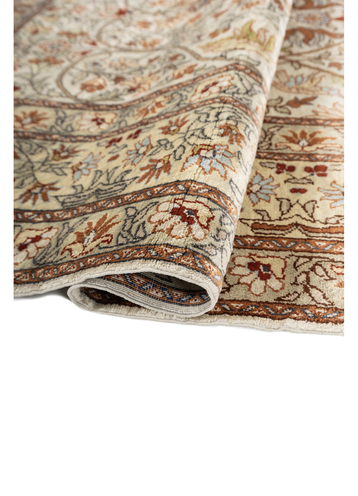 gulmarg gold silk hand knotted Rug - FloorShot