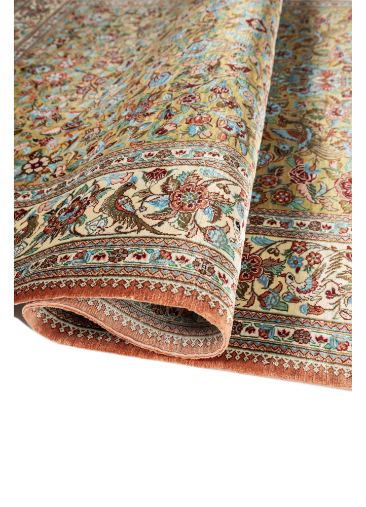 gulmarg green silk hand knotted Rug - FloorShot