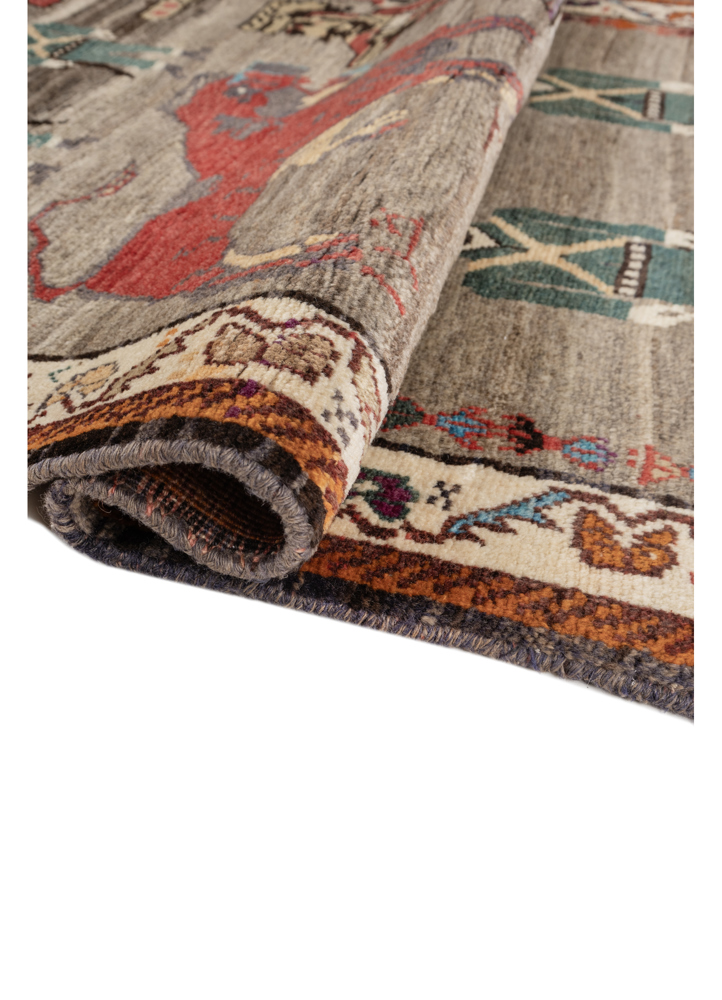 aalam pink and purple wool hand knotted Rug - FloorShot