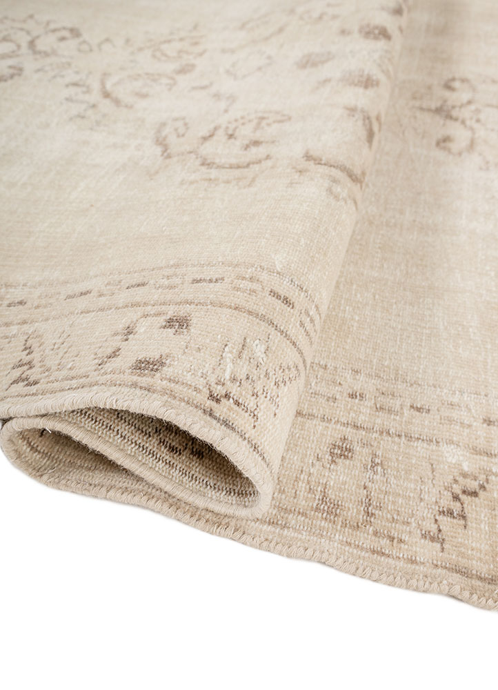 vintage green wool hand knotted Rug - FloorShot