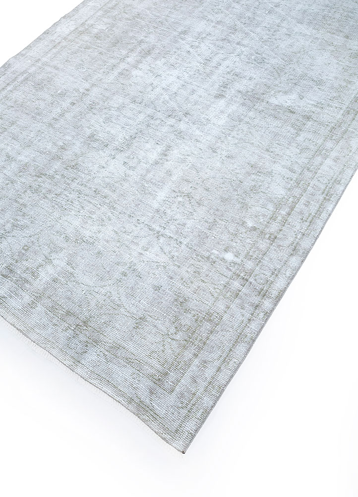vintage grey and black wool hand knotted Rug - FloorShot