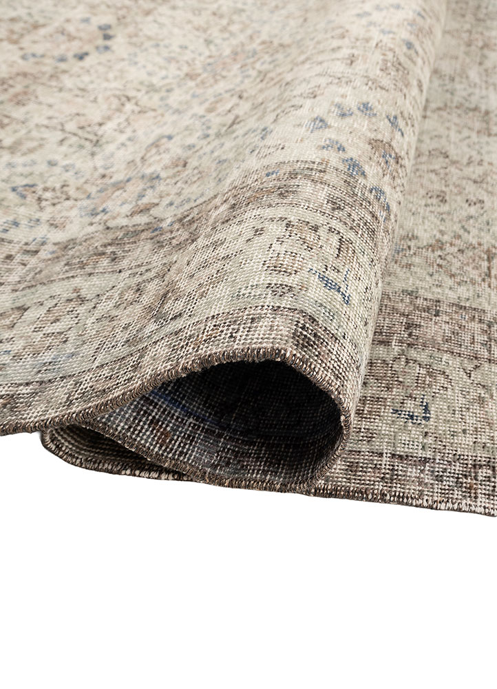 vintage blue wool hand knotted Rug - FloorShot
