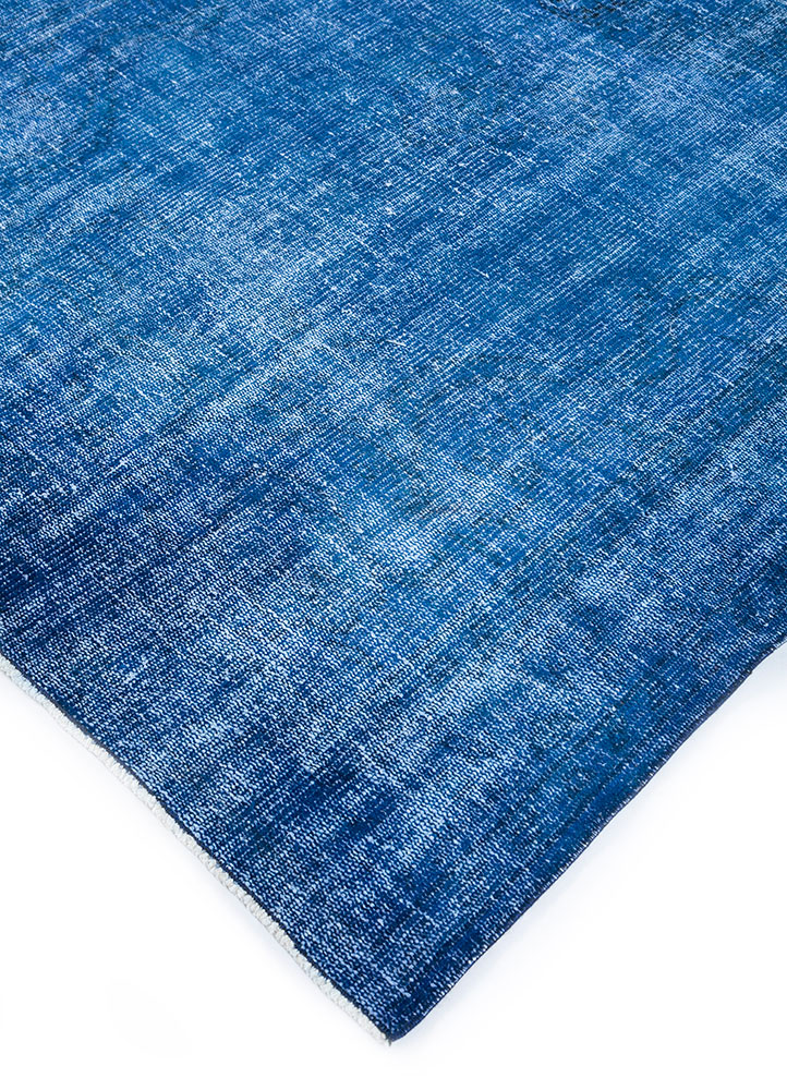 lacuna blue wool hand knotted Rug - FloorShot