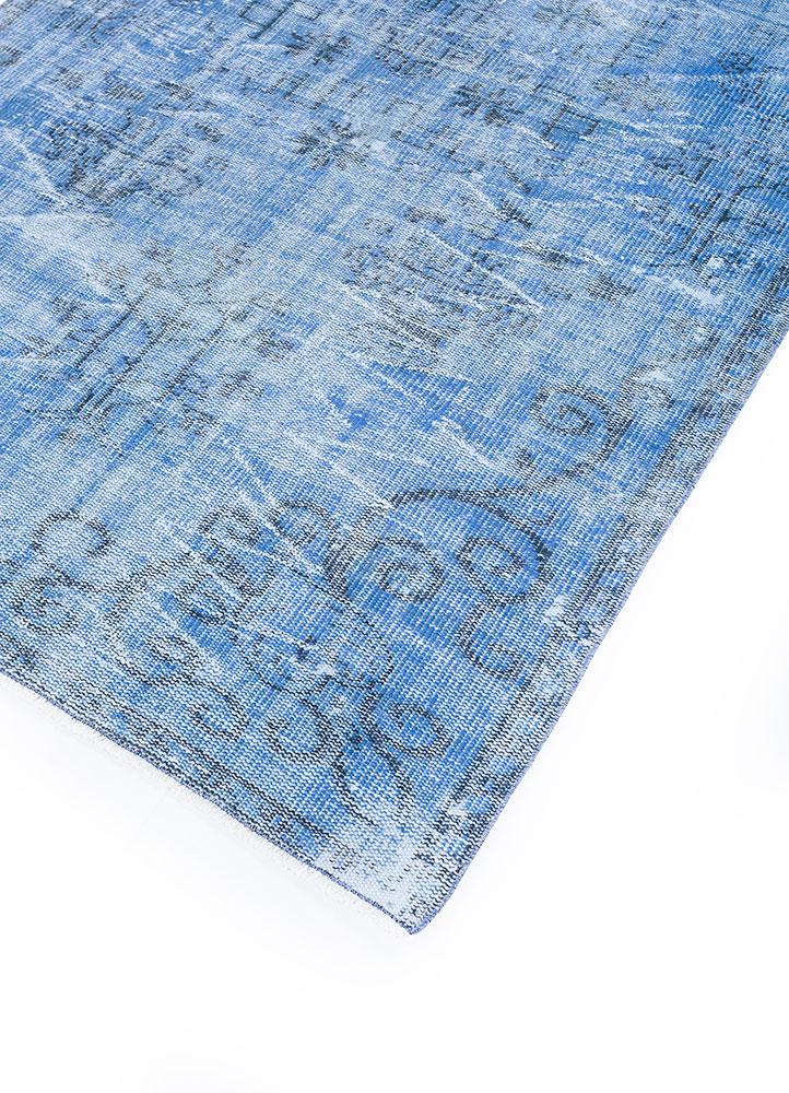 lacuna blue wool hand knotted Rug - FloorShot