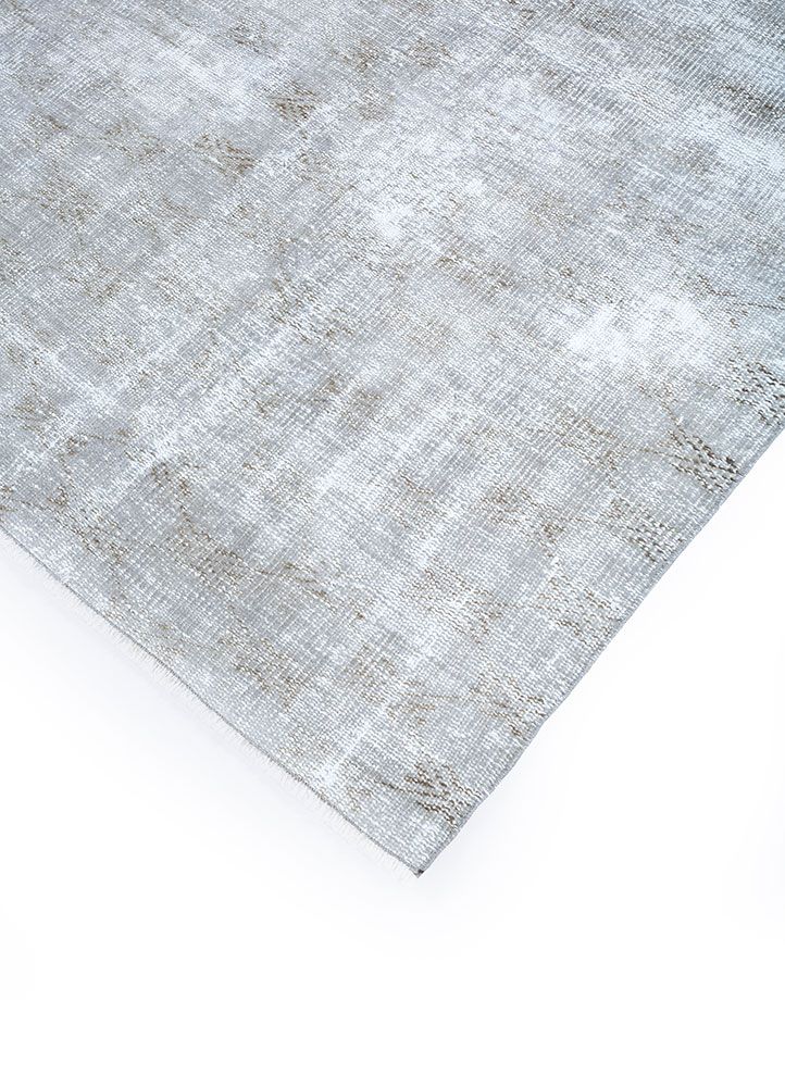 vintage grey and black wool hand knotted Rug - FloorShot