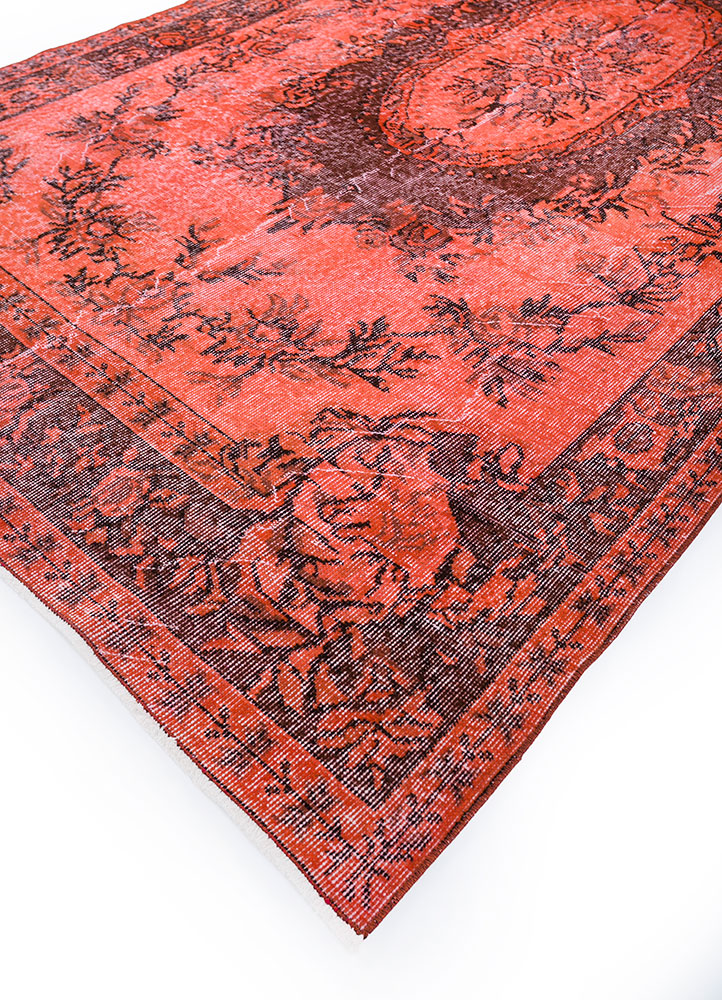 lacuna red and orange wool hand knotted Rug - FloorShot