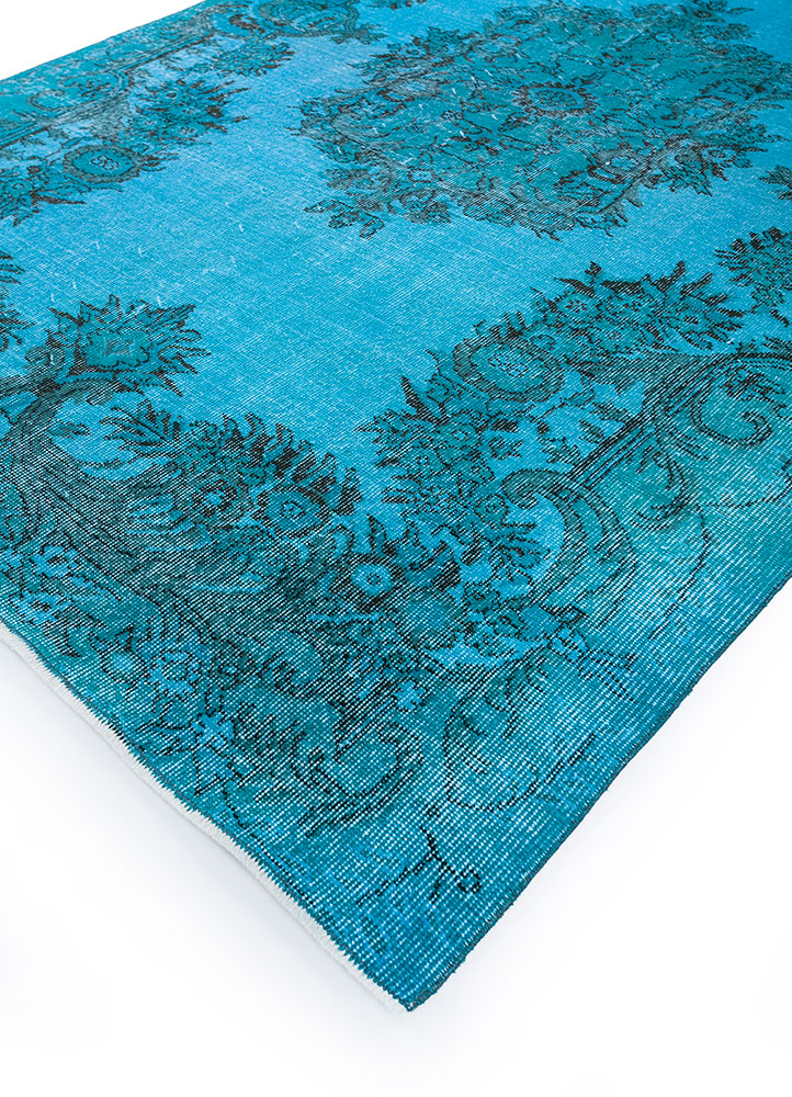 lacuna blue wool hand knotted Rug - FloorShot